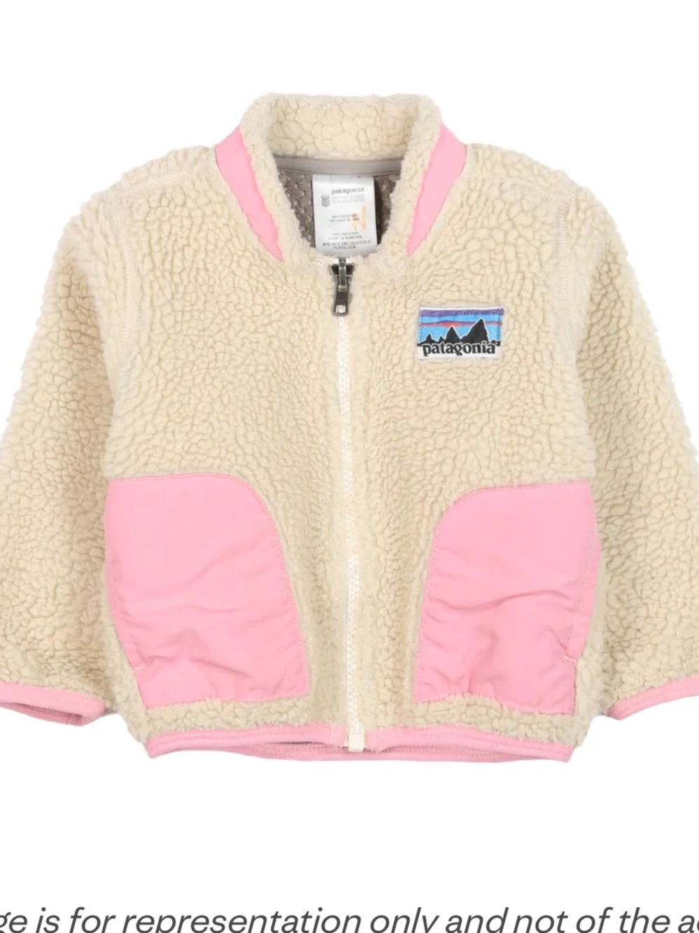 Patagonia Baby Retro Jacket in Natural/Sea Pink Sz 18M